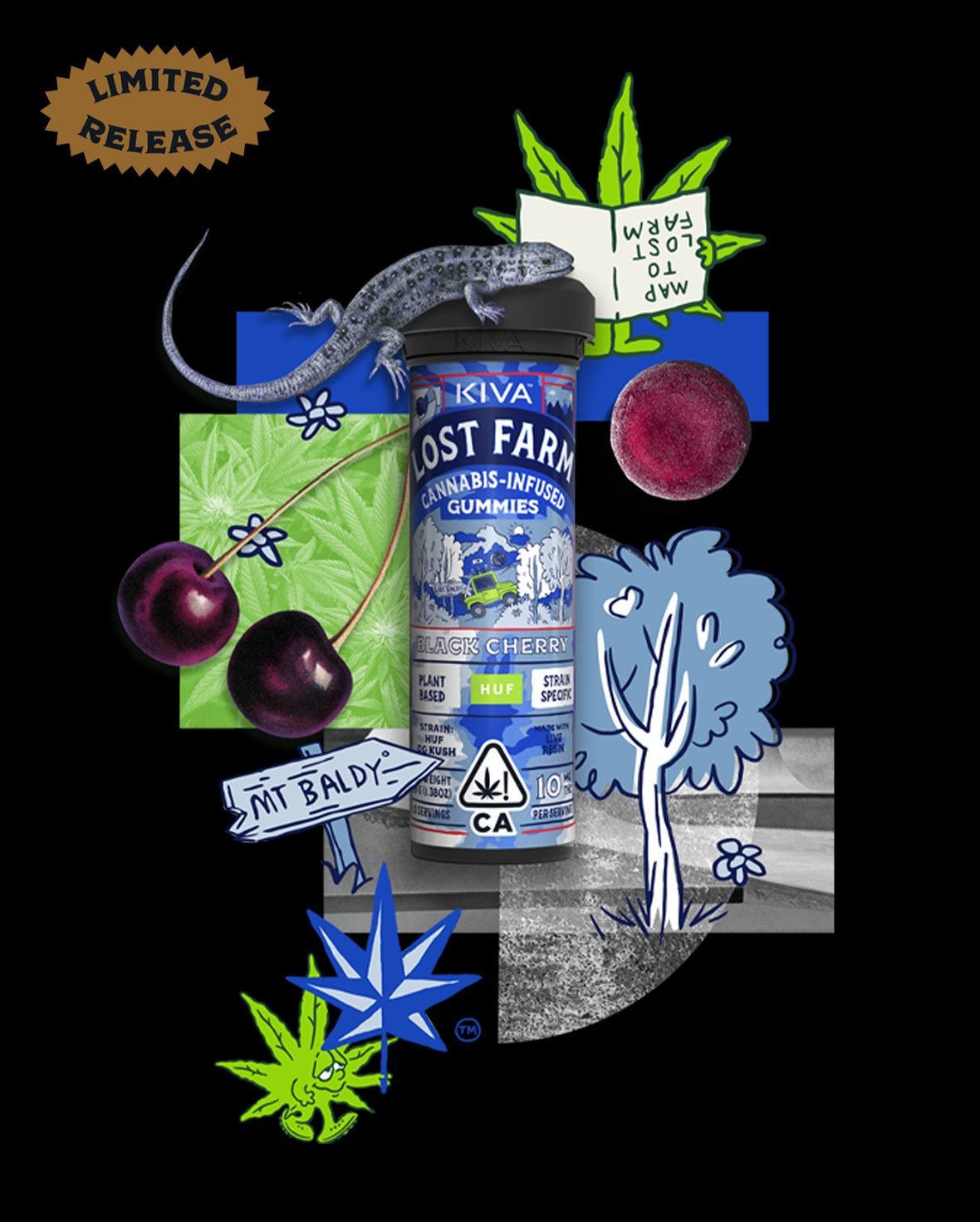 10mg Black Cherry x HUF OG Kush Live Resin Gummies black cherry huf og kush gummies